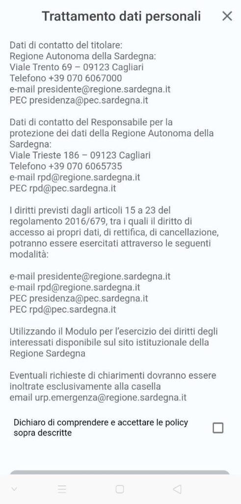 App Sardegna Sicura: sbarcare e soggiornare in Sardegna