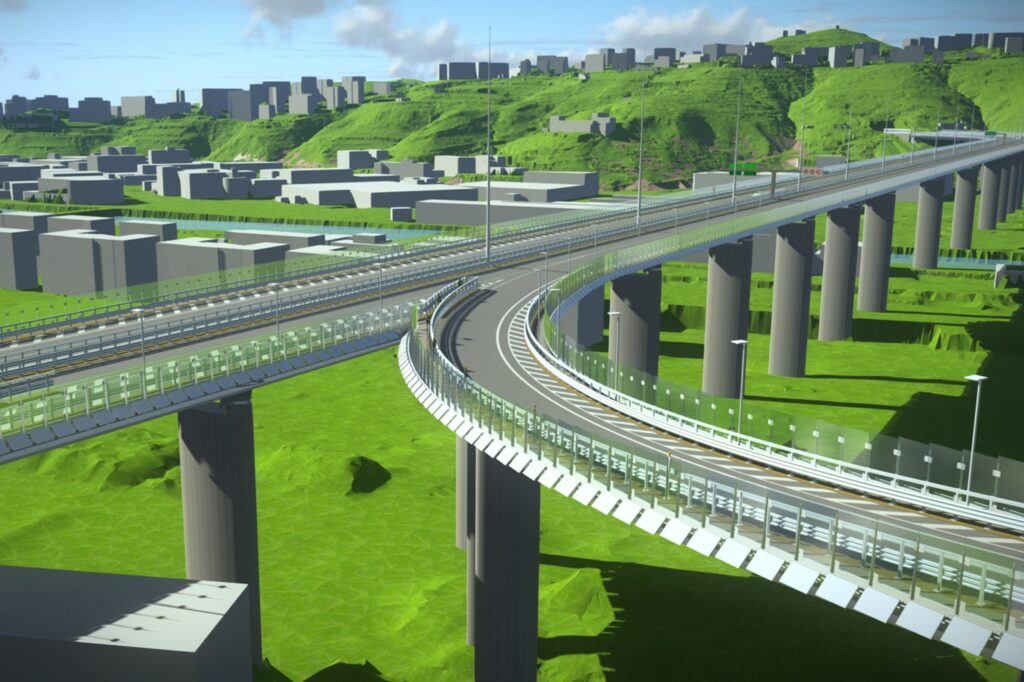 Modello digitale del nuovo ponte sul Polcevara, Genova. Ph: newcivilengineer.com