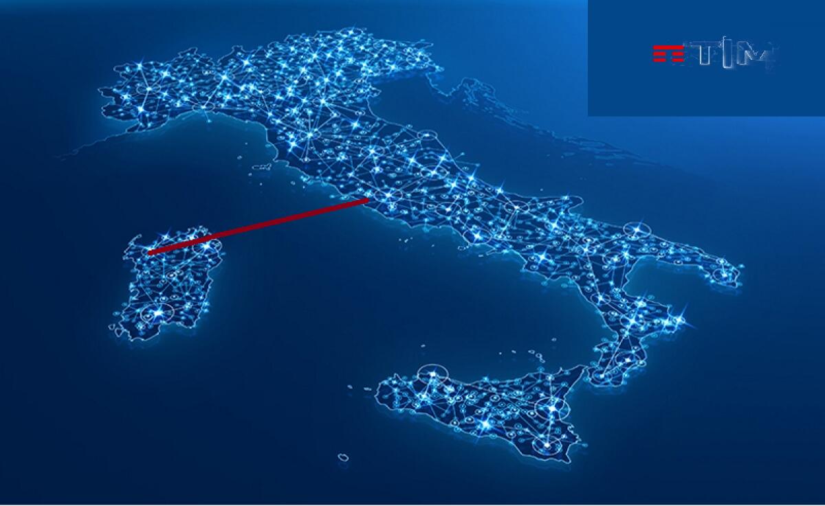 Collegamento TIM Civitavecchia-Sassari 430 km di fibra a100 Gb/s - 