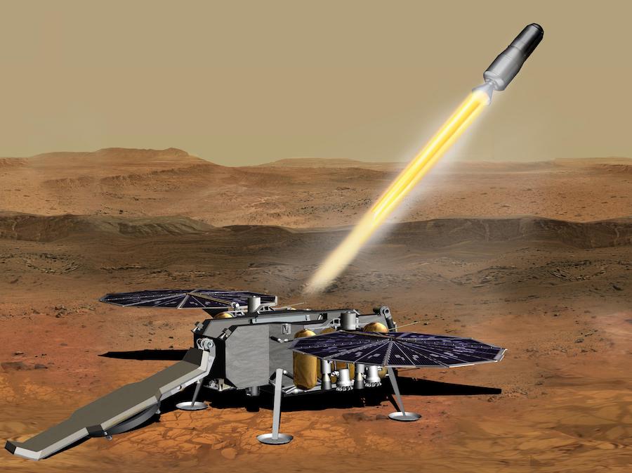 Rappresentazione artistica del MAV, il sistema per il MARS SAMPLE RETURN