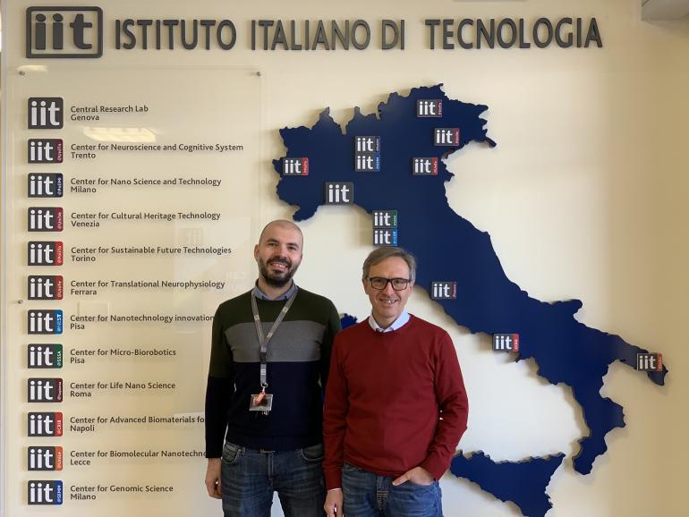 Vincenzo Mangini e Roberto Fiammengo, ricercatori del centro IIT di Lecce. Credits: IIT