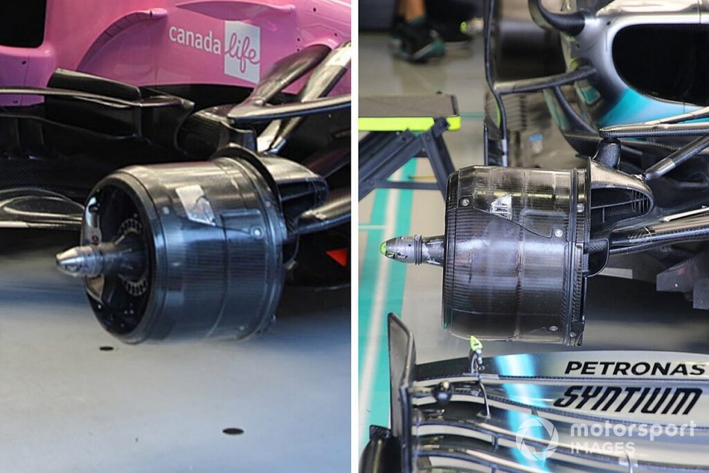 Racing Point RP20 vs Mercedes W10 brake ducts (credits: motorsport.com)