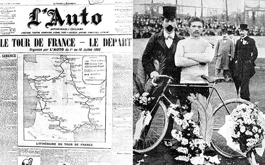 L'itinerario del primo Tour del France sul quotidiano "L'Auto", e lo spazzacamino che vinse, Maurice Garin