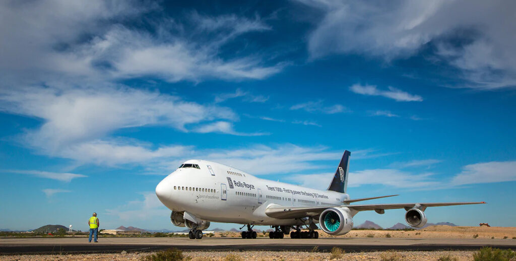 Boeing 747-200: piattaforma per i test in volo di Rolls RoyceCredits: Rolls Royce