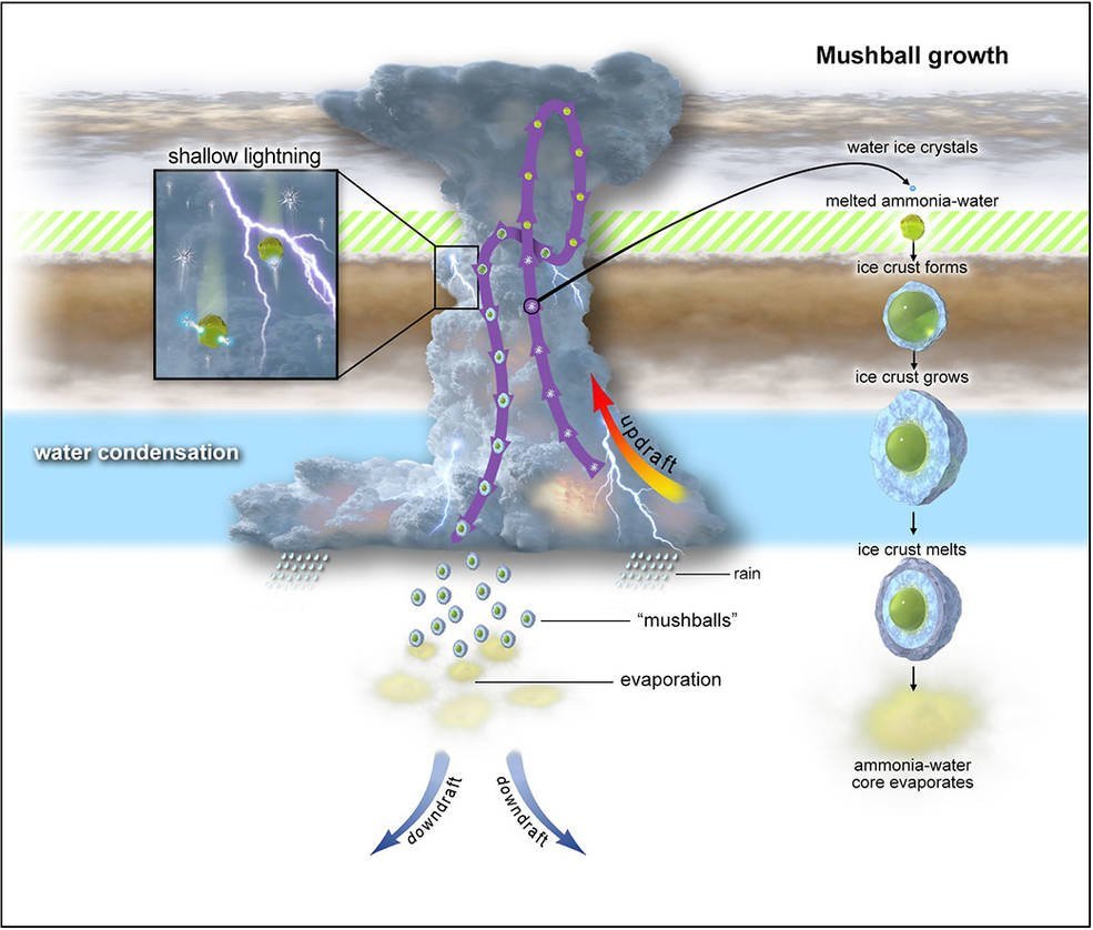 Formazione delle mushballs. Credits: NASA