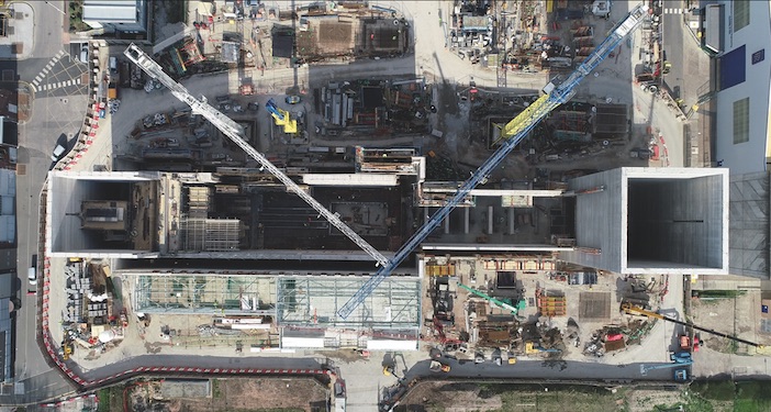 Vista aerea del sito di costruzione del Testbed 80 nel 2019Credits: Rolls Royce