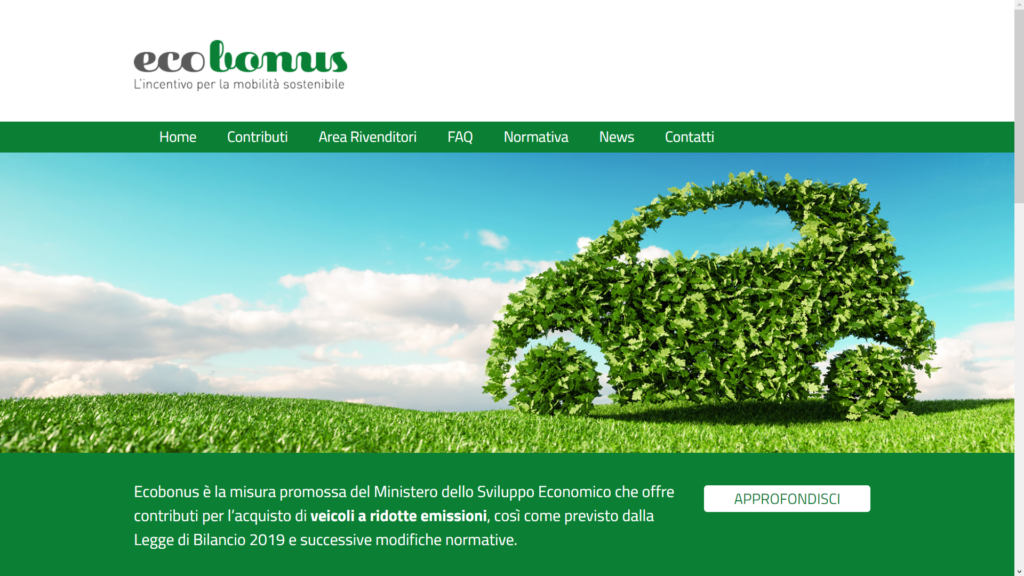 La home page del sito ecobonus.mise.gov.it