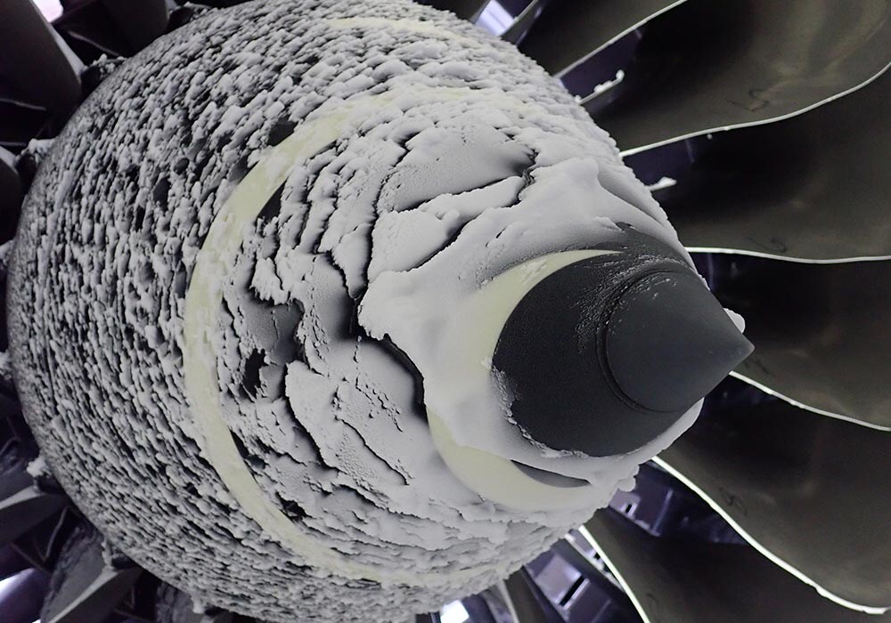Formazione di ghiaccio sull'asse di un fanCredits: Rolls Royce