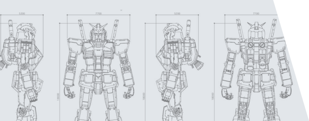 Le caratteristiche del Gundam in scala reale sono eccezionali. Un robot di queste dimensioni non era mai stato realizzato prima.