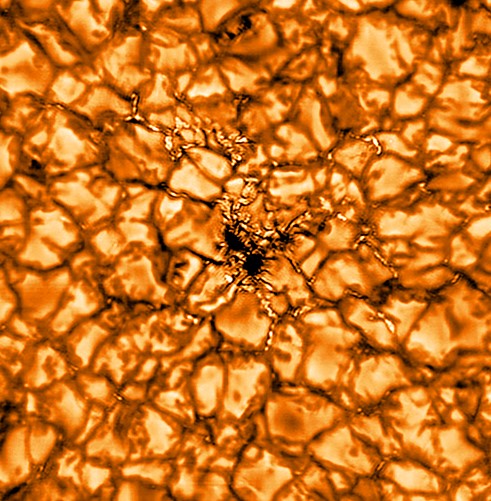Immagine della superficie solare scattata ad una lunghezza d'onda di 516 nmCredits: Kis