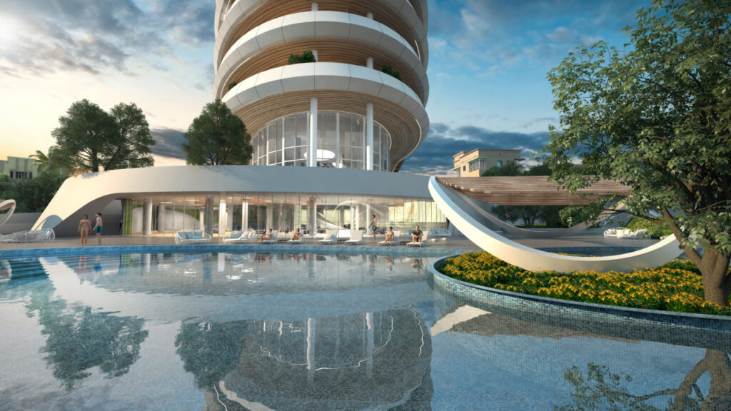 Pool della Sixty6 Tower by Pininfarina. PH: pininfarina.it