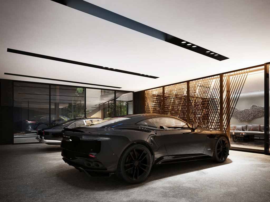 Garage nella casa Aston Martin. PH: collater.al