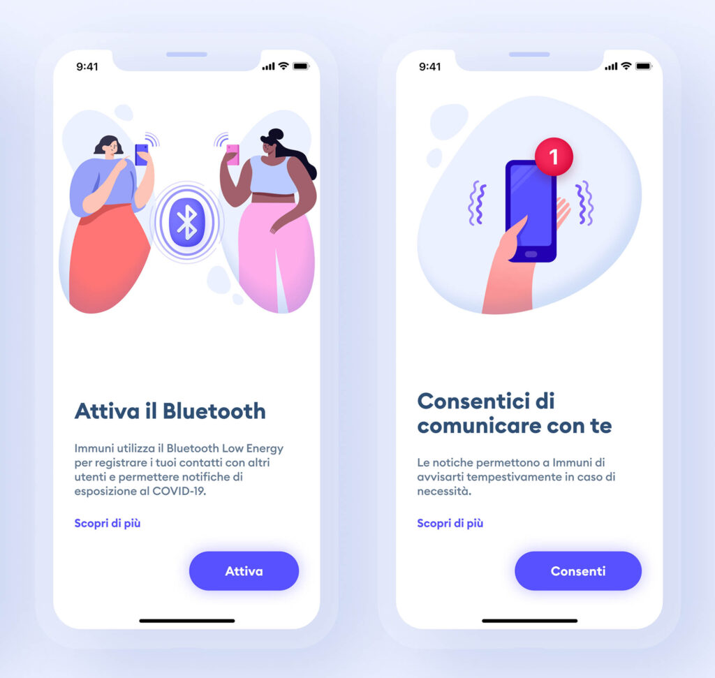 Immuni utilizza soltanto il bluetooth per il contact tracing, e non accede a informazioni sensibili. Credits: DDay.it