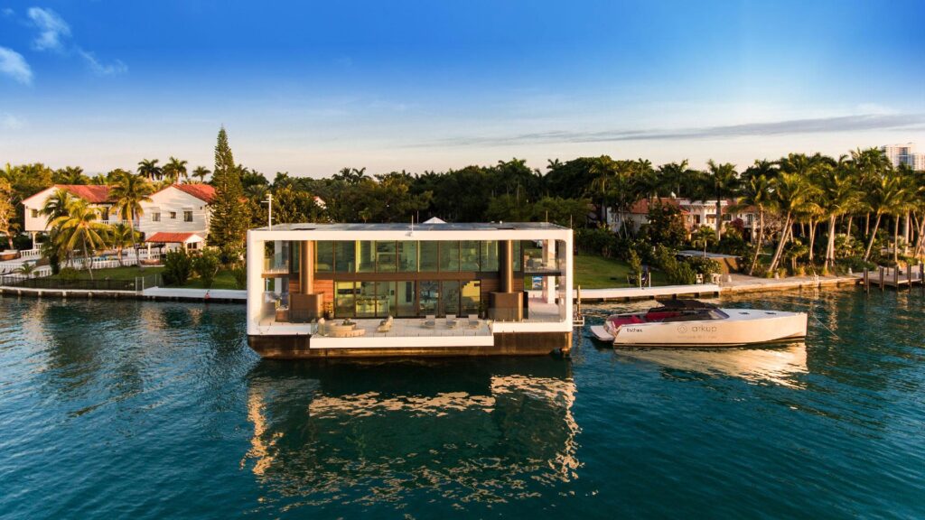 Un esempio di casa galleggiante realizzato a Dubai. PH: radiomontecarlo.net