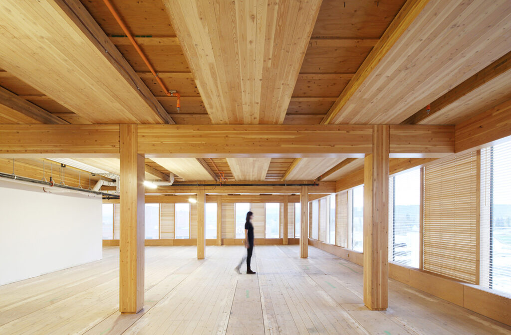 Particolare di una struttura in legno. PH: dezeen.com