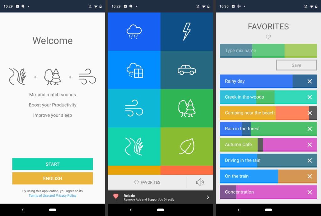 L'app permette di scegliere il rumore bianco preferito o di crearne di nuovi. Credts: Lifewire