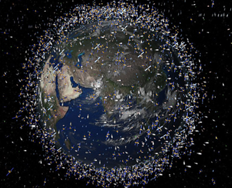 Immagine rappresentativa dei detriti spaziali in orbita