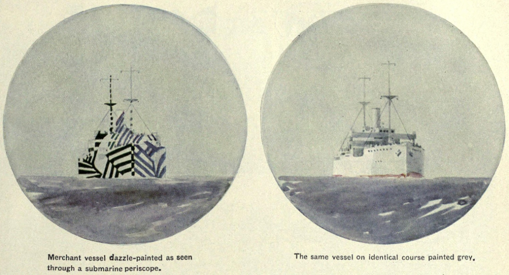 La mimetica dazzle. Credits: Enciclopedia britannica, 1922