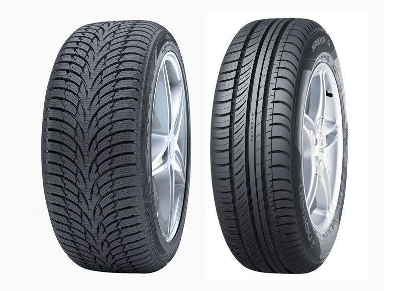 Confronto gomme invernali(sinistra) gomme estive(destra)
