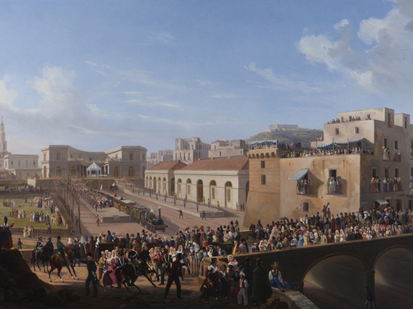 Salvatore Fergola - Inaugurazione della ferrovia Napoli-Portici. Caserta Palazzo Reale, Quadreria