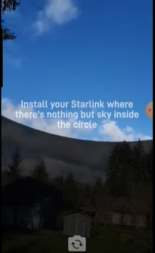 Uno screenshoot dell'app di supporto al posizionamento della parabola