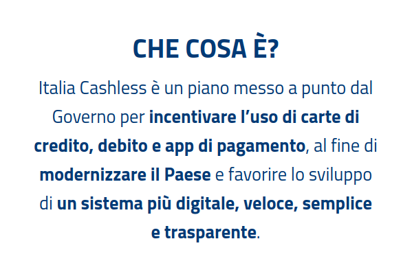 Dal sito https://www.cashlessitalia.it/