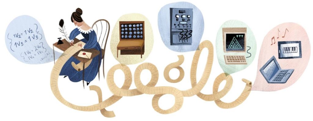 Il doodle dedicato al 197esimo compleanno di Ada Lovelace. Credits: Libertad Digital