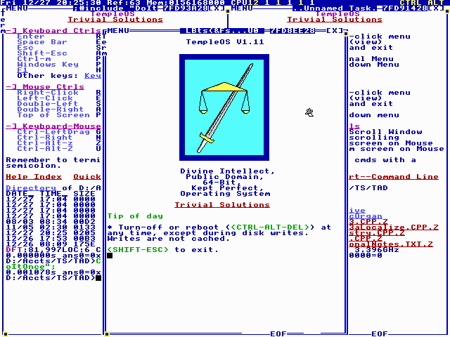TempleOS: an educational tool for programming experiments | Educational  tools, Education, Experiments