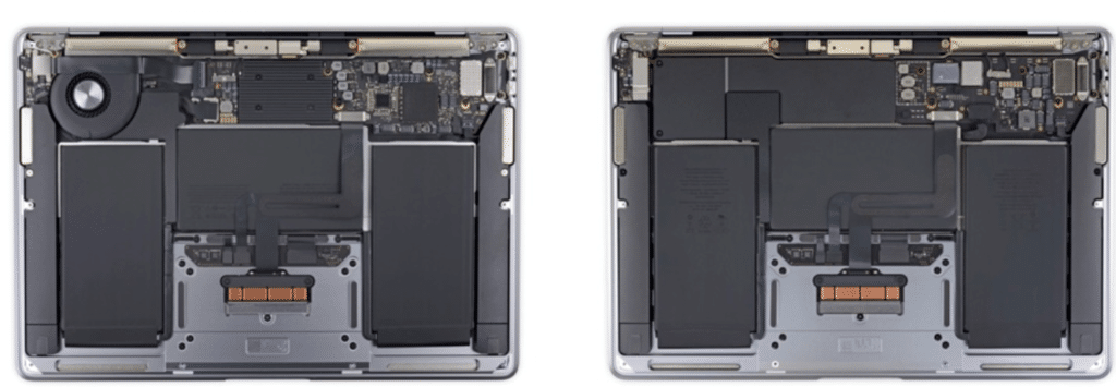 Sulla Sinistra abbiamo un Mac con scheda Intel. Sulla Destra un Mac con Processore M1.