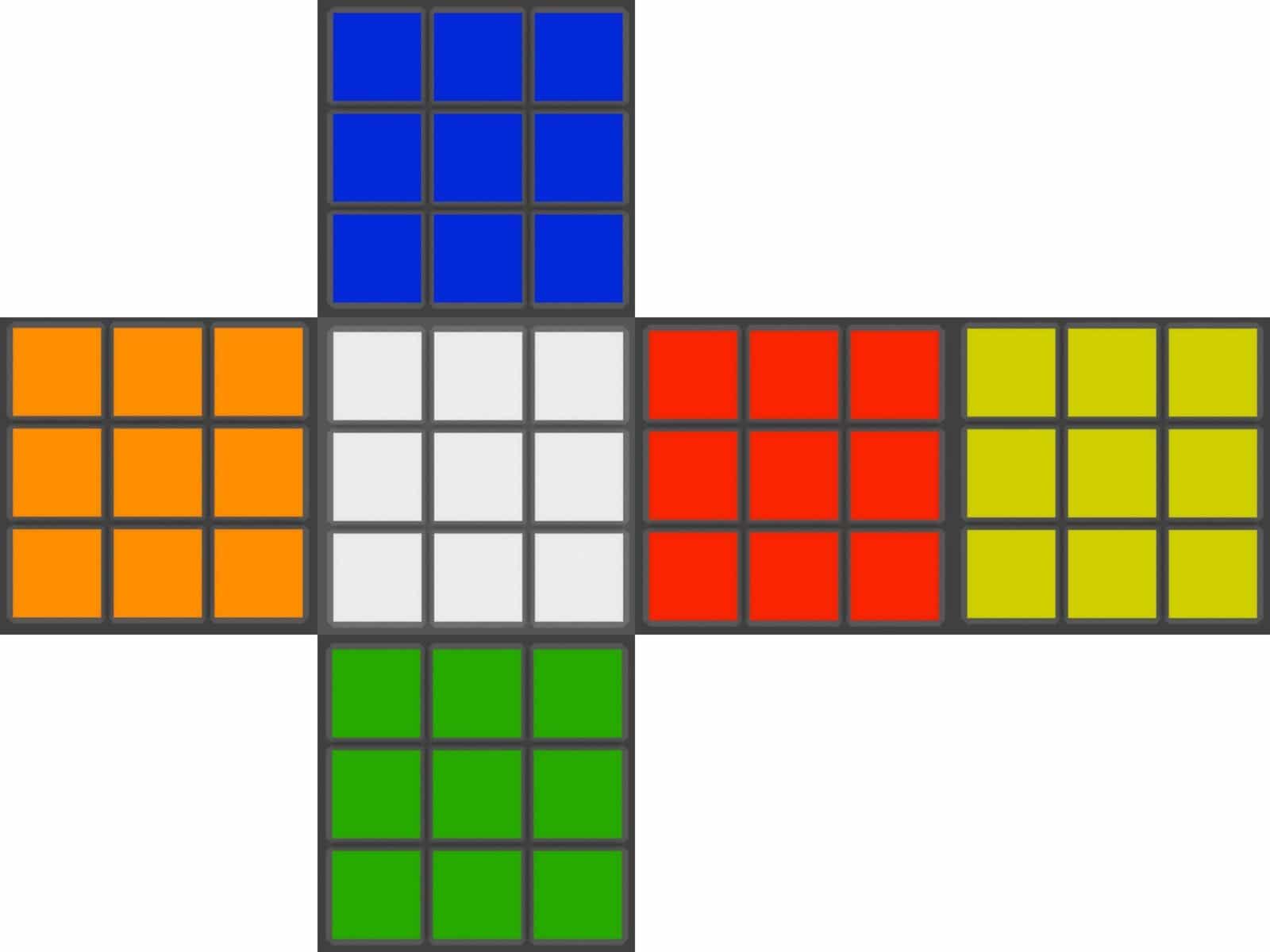 Cubo di Rubik sviluppato sul piano.