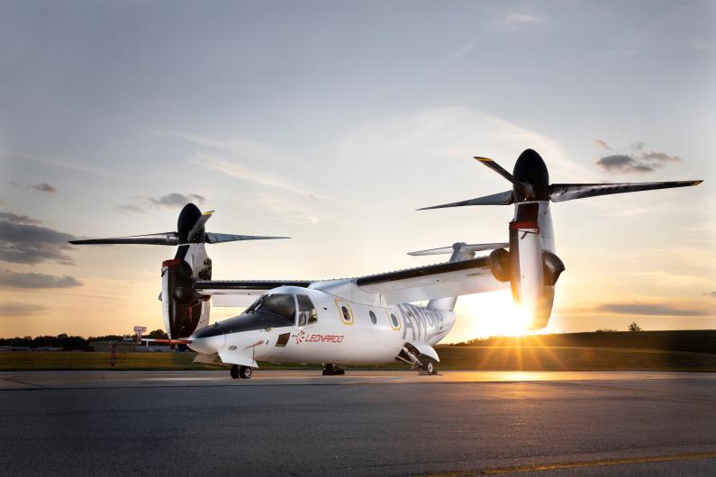 Convertiplano AW 609 configurazione tilt rotor. Crediti: Leonardo Company.