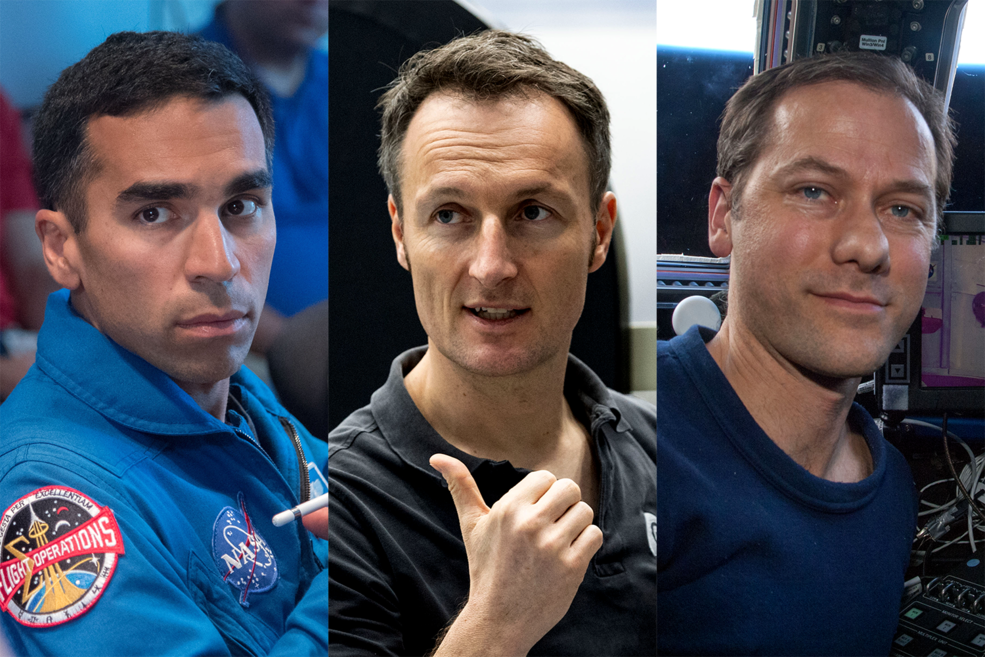 I membri dell'equipaggio della Crew-3. Da sinistra: Raja Chari, Matthias Maurer e  Tom MarshburnCredits ESA/NASA