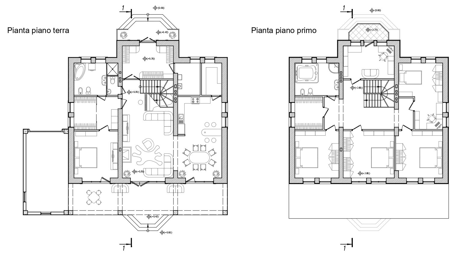 Le piante del edificio oggetto di analisi
