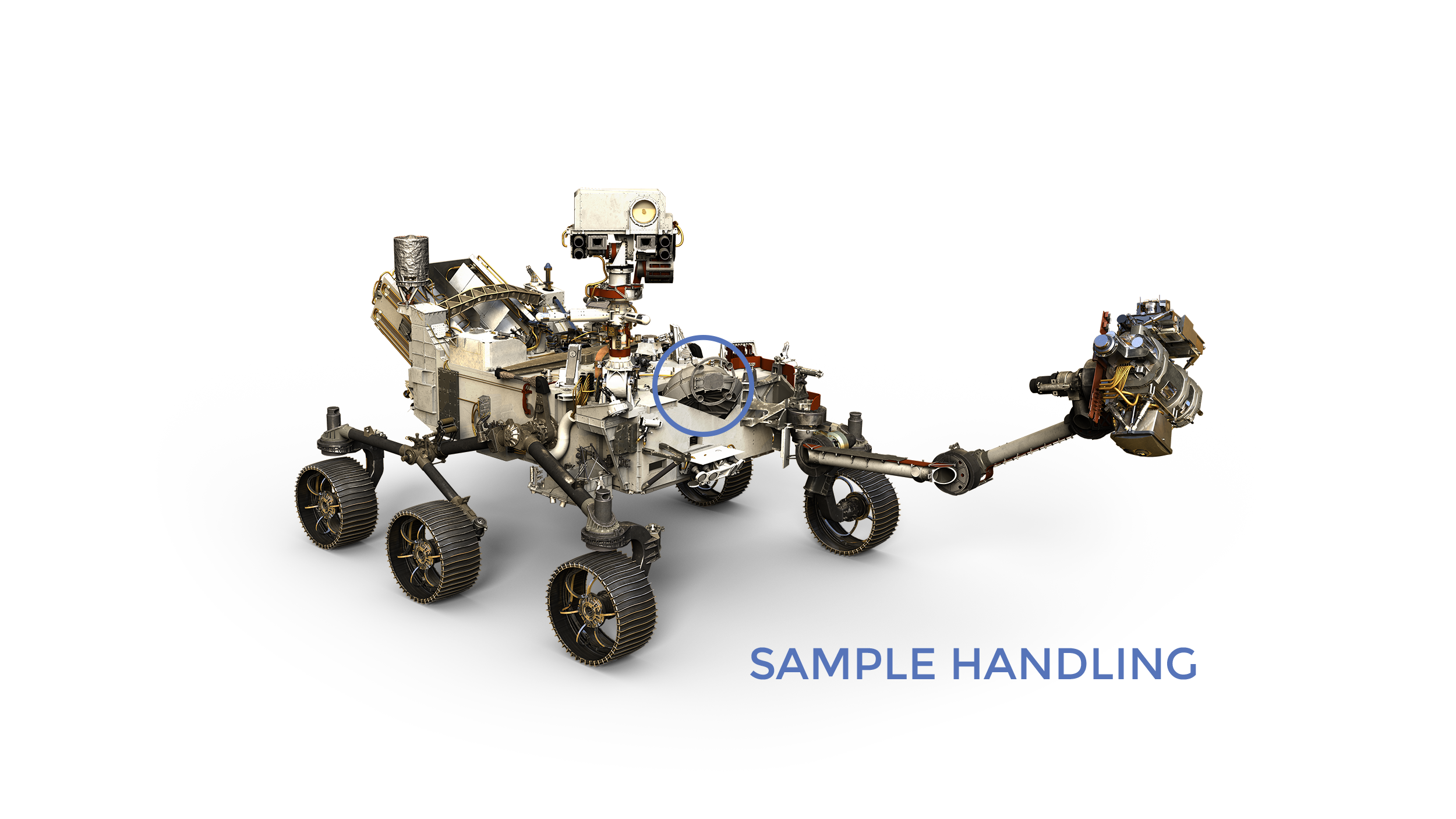 Perseverance, focus sul contenitore dei campioni nella pancia del rover Credits: NASA/JPL-Caltech