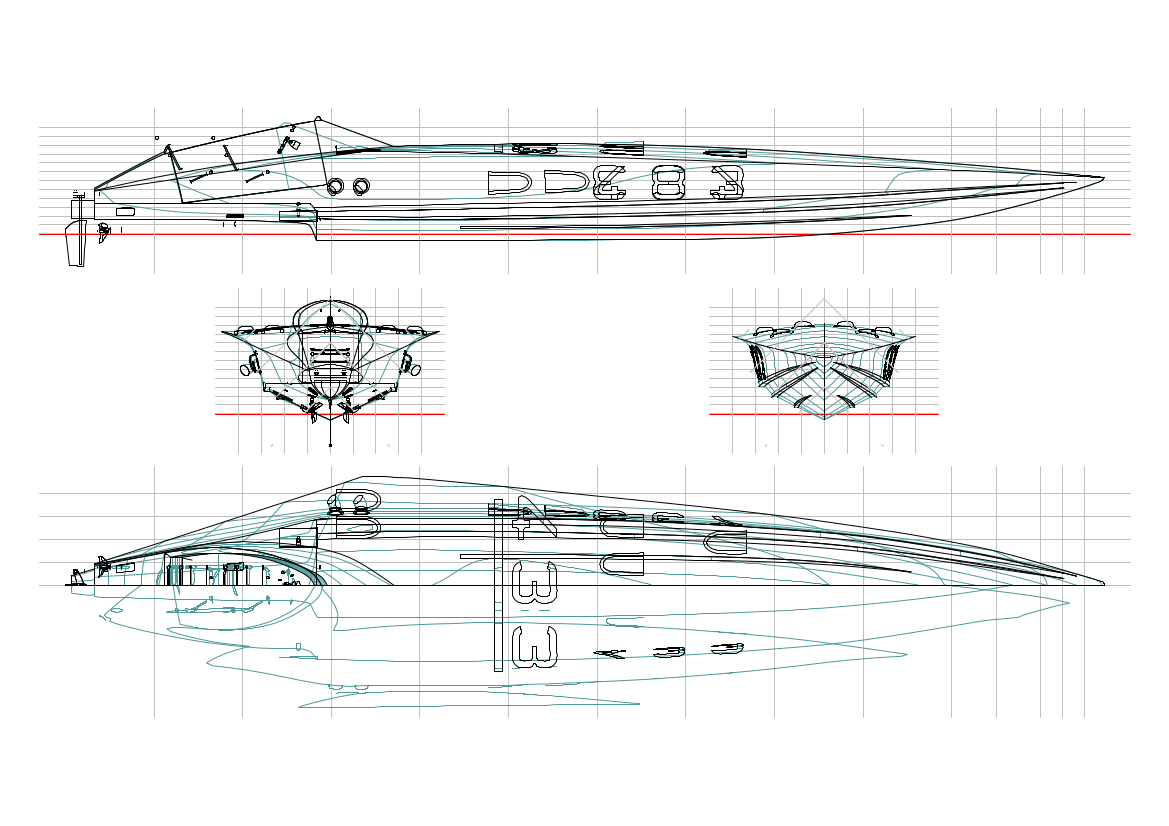 Disegno della Levi Dart 38, si nota la carena a V, fonte: Disegno di https://grabcad.com/pa.furijaz-1/models