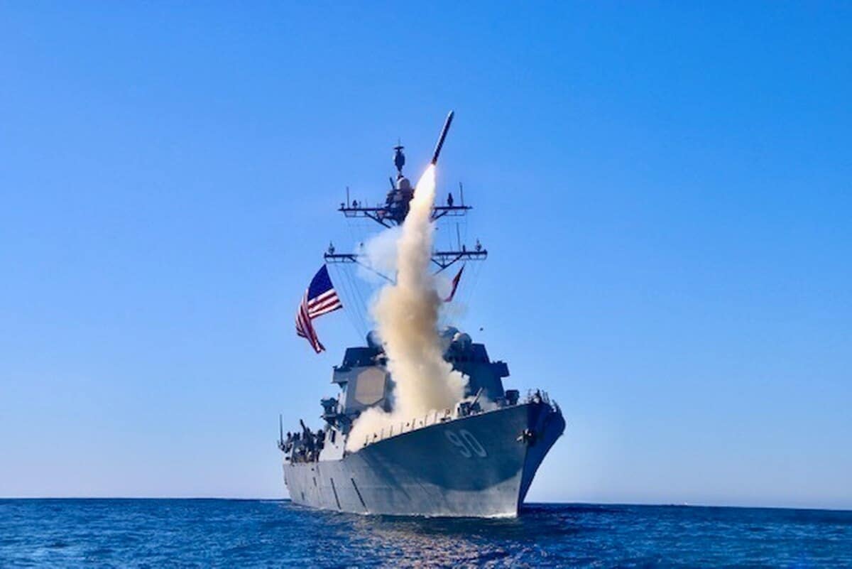 Lancio di uno dei missili Tomahawk Block V