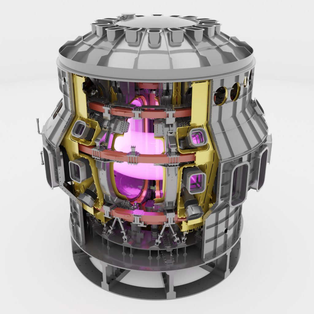 JT-60SA, che con un diametro di 12 m e una grandezza di 135 m2 risulta essere pari a metà di ITER. Credits: Fusion for Energy