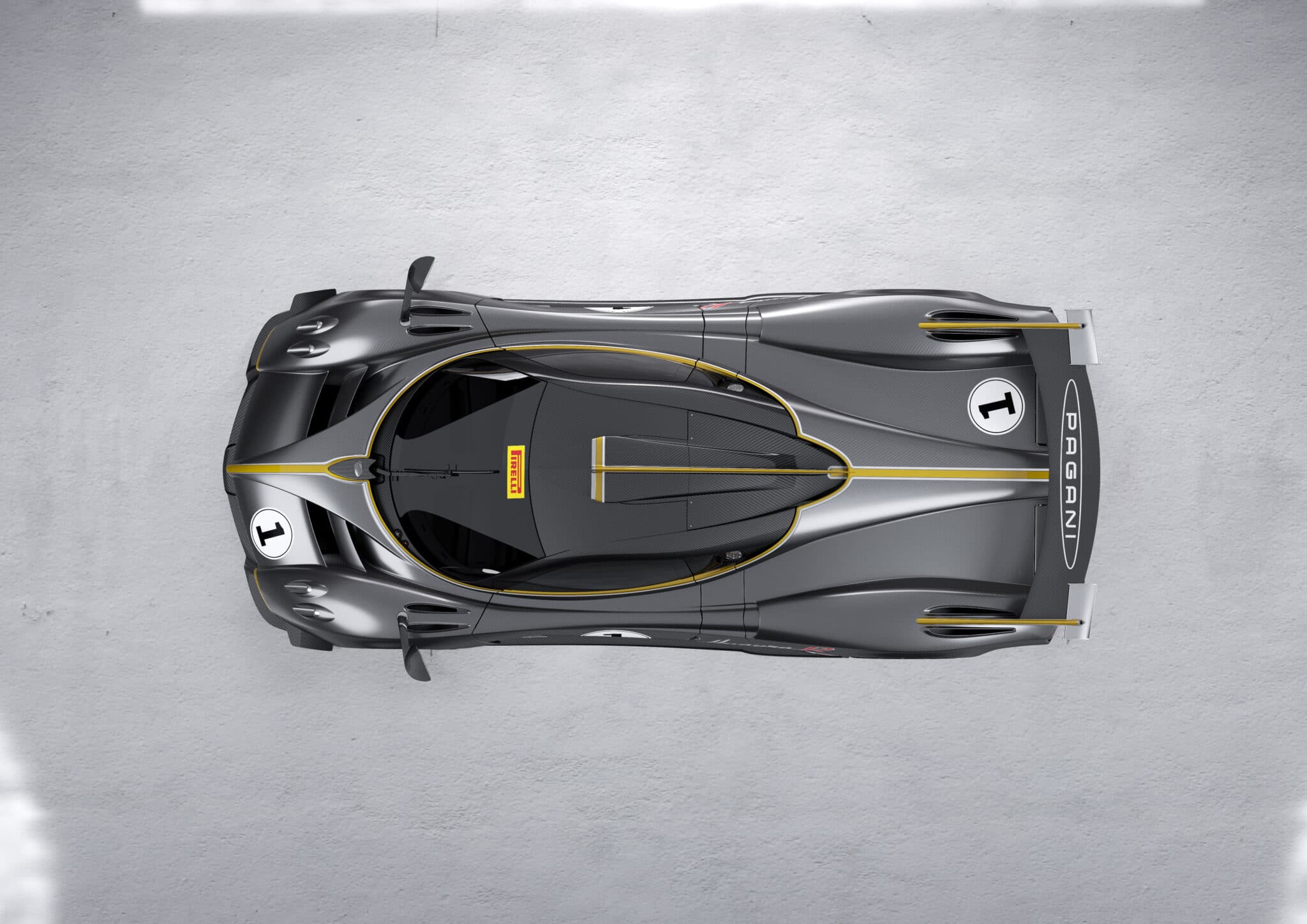 Vista dall'alto della Pagani Huayra R