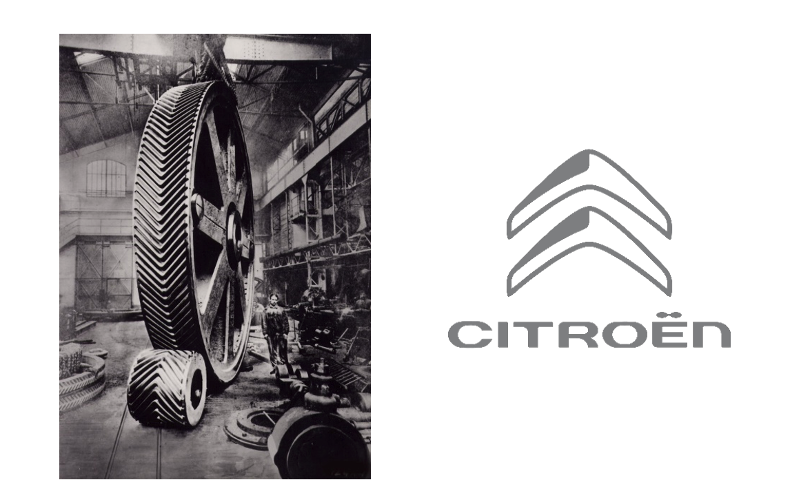 Ingranaggi ispiratori e logo di Citroën. Credits: Wikipedia