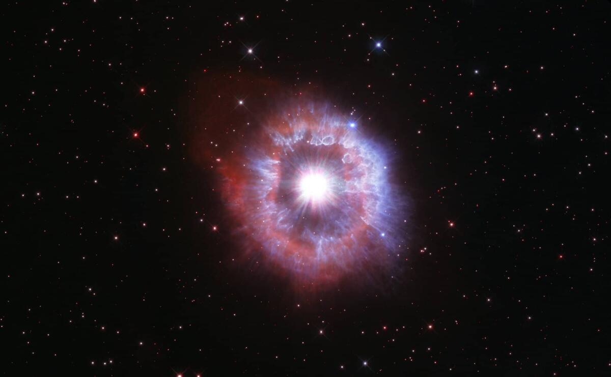 Hubble e la nuova fotografia di una stella prossima all'auto-distruzione - In celebration of the 31st anniversary of the launch of the NASA/ESA Hubble Space Telescope, astronomers aimed the celebrated observatory at one of the brightest stars seen in our galaxy to capture its beauty. The giant star featured in this latest H