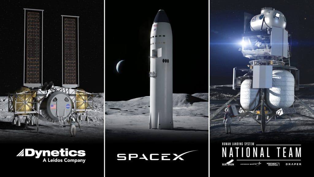 I tre progetti di HLS presentati alla NASA. Credits: Teslarati.com
