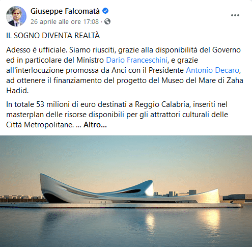 Zaha Hadid a Reggio Calabria per il Museo del Mare