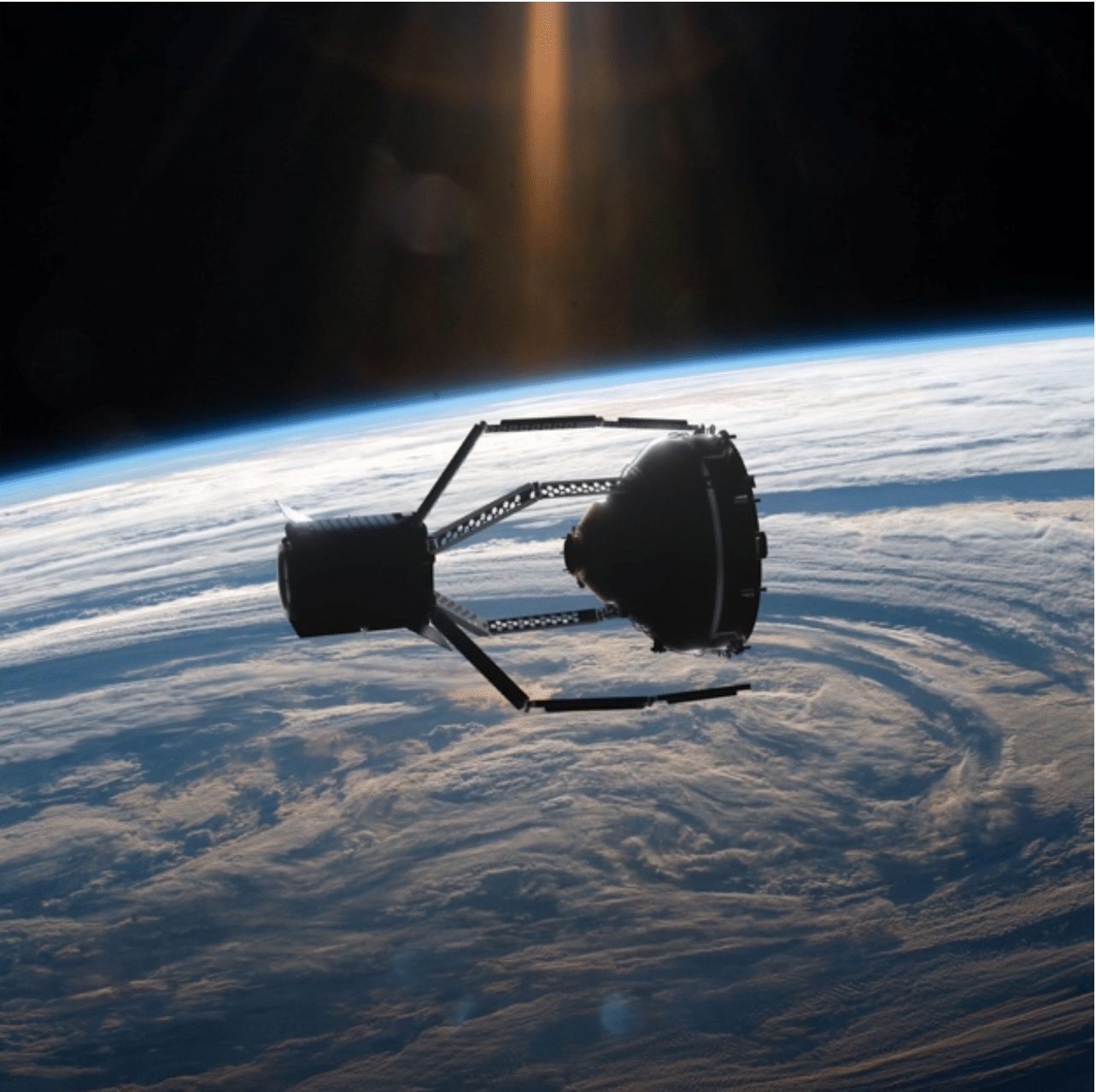 Un render della sonda di ClearSpace SA in azione nella cattura di un detrito spaziale. Credits: ClearSpace SA/ESA