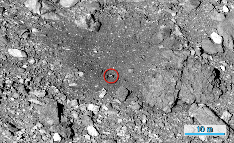 GIF sullo spostamento del masso dovuto a OSIRIS-REx Credits: NASA/Goddard/University of Arizona