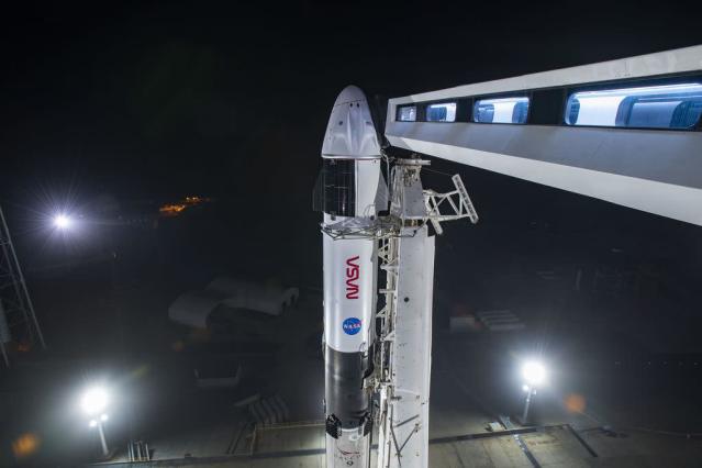 La capsula di Crew Dragon e il Falcon 9. Credits: SpaceX