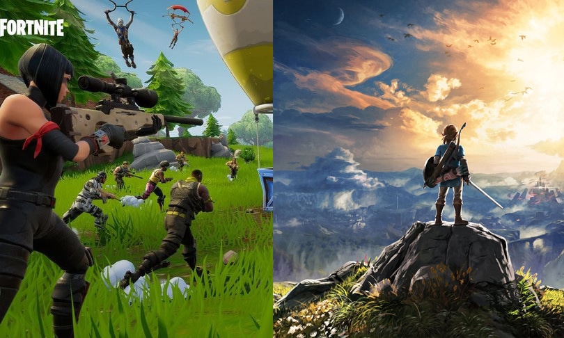 A sinistra: Fortnite. A destra: The Legend of Zelda