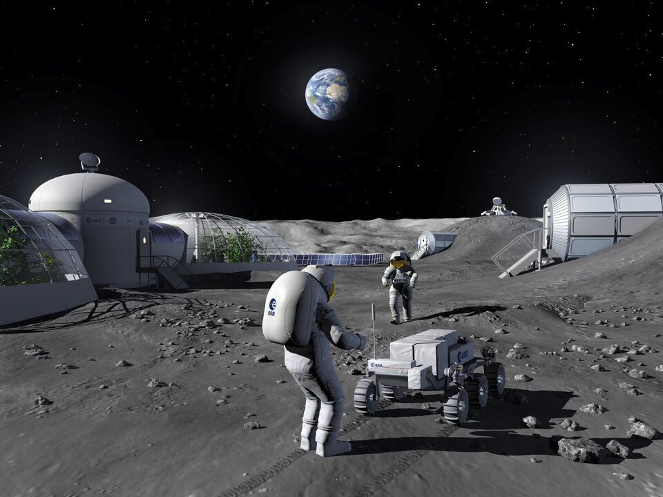 Concept artistico base lunare Credits: ESA
