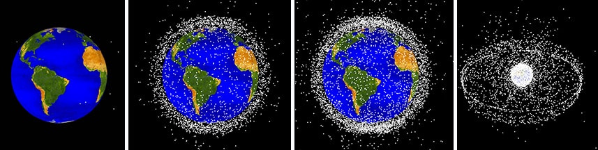 Evoluzione dei detriti negli anni. Credits: Nasa