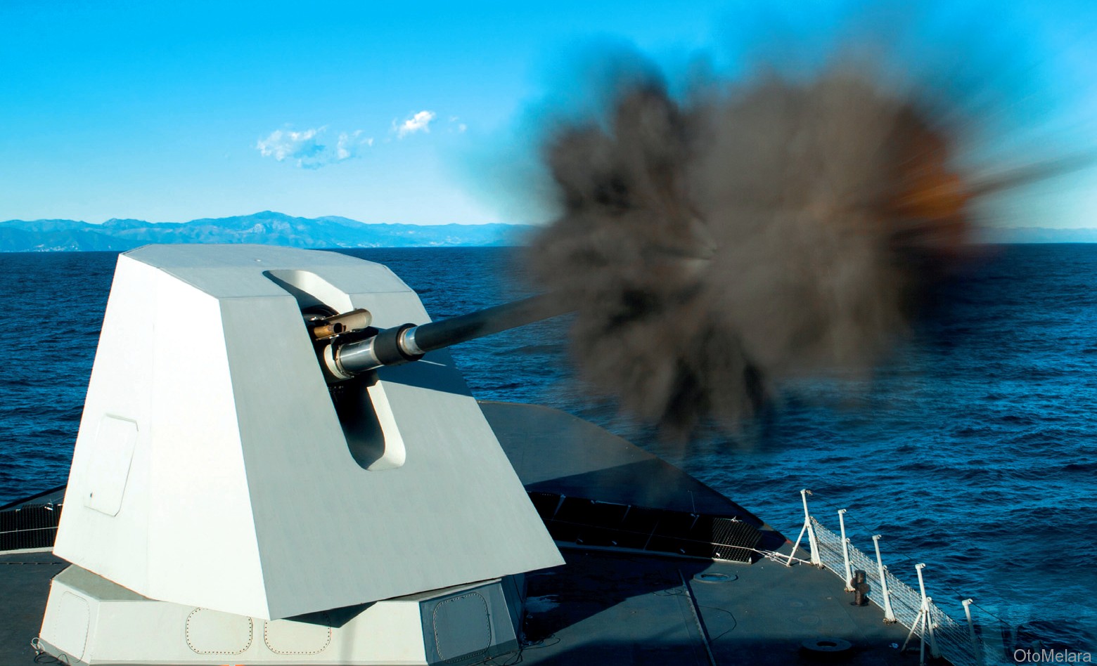 Il cannone OTO 127/64 Vulcano. Fonte: Leonardo