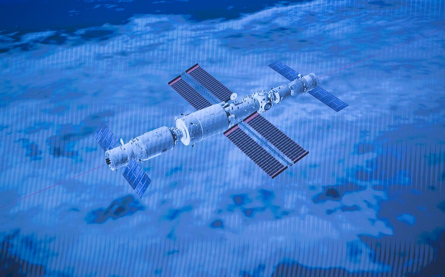 Staziane Tiangong 3 dopo il docking Credits: CCTV